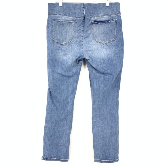 NYDJ Alina Pull On Ankle Jeans Womens SIze 12 Elastic Waist LIght Wash Blue - Picture 2 of 8